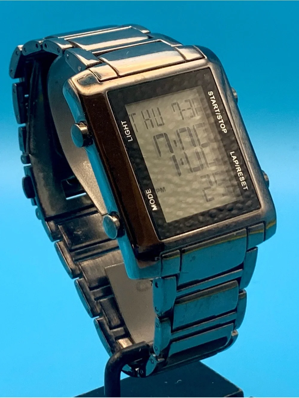 Men’s Digital Tank Wristwatch Chrono Day Date Backlight Alarm Dual Time Working